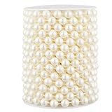 Kunstperlen-Girlande, 10 mm, für Hochzeit, Tafelaufsatz, Weihnachtsbaum und Blumen, Dekoration, DIY, Elfenbein, 10 mm