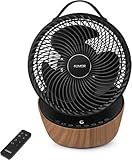 4UMOR Ventilator leise 20dB 7,6m/s Turbo 21W DC Motor 12 Geschwindigkeiten Tischventilator sehr Leise 3D Luftzirkulation für 30m² 8H Timer Ventilator schlafzimmer Büro Schwarz