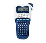 Brother PT-H107B tragbarer Etikettierer für Zuhause und Büro, bis zu 12 mm, Druckgeschwindigkeit bis zu 20 mm/Sek., Blau und Weiß.