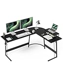 CubiCubi Gaming Tisch Eckschreibtisch 150 x 120 cm, Schreibtisch L Form für Gaming, Ecktisch Computertisch Mit Monitorständer, Platzsparend, Einfach zu Montieren Eck Tisch, Schwarz