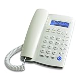 Ornin Y043 schnurgebundenes Telefon mit Lautsprecher, Anruferanzeige (Weiß)