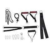 KOMBIUDA Fitness Zubehör Set Mit Trizeps Trainingsseilen Und Griffpads Für Effektives Arm Und Brustmuskeltraining Kompaktes Kabelzug System Mit Doppelter Riemenscheibe Für Zuhause
