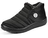 Gaatpot Winterschuhe Damen Winterstiefel Wasserdicht Stiefel Herren Warm Schuhe Winter Stiefeletten DullSchwarz Gr.39