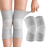 Bambus Kniebandage Mit Kompression,Bambus Kniebandage,Kniebandage Männer Damen, Knie Bandagen Damen,Kniebandage Damen Arthrose,Knee Sleeves,Knieorthese Kniebandage Sport-Knieschoner (Grau,XL)