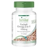Fairvital | Omega-3-6-9 Kapseln - HOCHDOSIERT mit 2000mg LeinsamenÖl (Flaxseed Oil) pro Tagesdosis - natürliches Linolsäure & Alpha-Linolensäure - kaltgepresst - 120 Softgels