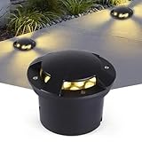 UNbit Boden-LED-Landschaftsleuchten – vergrabene Außenleuchten, 4 Seiten Licht emittierende 85–265 V Garten-vergrabene Lichter, IP65 wasserdichter LED-Bodeneinbaustrahler, for Hofweg-Landschaftslampe