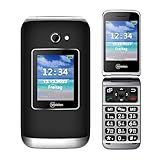 Melefon 2G Seniorenhandy mit SOS-Tasten，Klapphandy mit großen Tasten | Kurzwahl | Dual Farbdisplay | Taschenlampe | Radio | Schwarz