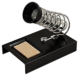 McPower Lötkolbenständer LS 595 | für Lötkolben bis 80W | mit Spiralfederhalter, Berührungsschutz, Metallfuß und Reinigungs-Schwamm