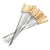 BESPORTBLE 18 Stück Spieße zum Grillen outdoor grill holzstiel für grillzubehör grill zubehör Holzgriff Campingzubehör Rotisserie schaschlikspieße Grillversorgung Spieße für Kabobs hölzern