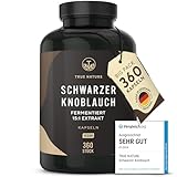 Schwarzer Knoblauch Extrakt (15:1) - 360 Kapseln (750mg) - 1500mg pro Tag - 14,89% Polyphenole - mit S-Allylcystein (SAC) - fermentiert, deutsche Produktion - TRUE NATURE