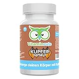 Kupfer Kapseln - hochdosiert 4 mg - Qualität aus Deutschland - bioaktives Kupfergluconat ohne Zusätze - vegan - laborgeprüft - kleine Kapseln statt Tabletten - hohe Bioverfügbarkeit - Vitamineule®