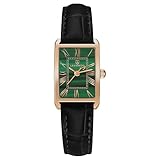 Timever Damen Armbanduhr Quarzuhr Analog, mit Lederarmband, 3 Zeiger, 32 mm Gehäusegröße, 3 ATM Wasserdicht,Römische Zahlen