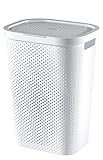 Curver Wäschebox Infinity mit Punktmuster 59l in weiß, Plastik, 35 x 25 x 10 cm