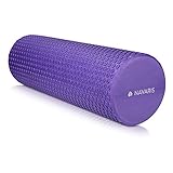 Navaris Pilates Rolle Faszienrolle 45 cm kurz - Pilatesrolle Faszien Yoga Roller - Schaumstoffrolle für Rücken Fitness - Massagerolle in Violett