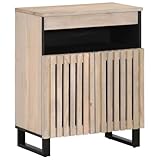 DYRJDJWIDHW Industrial Sideboard 60x34x75 cm Solid Mango Wood Storage Cabinet with Steel Frame for Living Room Bedroom Modern Furniture with 2 Doors Shelves