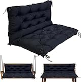Wasserdichte Outdoor-Schaukelkissen mit Rückenlehne, Ersatz-Sitzkissen für Terrassenliege, Hängematte und Gartenmöbel, schwarz, 100 x 100 cm