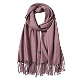 MaaMgic Schal Damen Warm Winter Herbst unifarben Baumwolle mit quasten/fransen, 40+ Farben Einfarbig & Kariert Pashmina xl Stola Schals MEHRWEG,Marmelade 2023