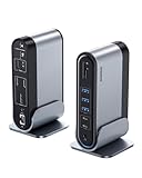 Baseus 17-in-1 Docking Station 4K HDMI*2 DP*1 zur Übertragung auf 3 Monitore mit 100W PD, USB 3.0 * 3, LAN, SD/TF-Kartenleser, Audioanschluss Hub für Windows, Mac-Laptop