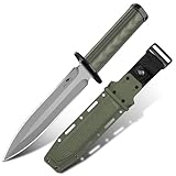 SMITH CHU Survival Messer Feststehend, Outdoor Messer für Trekking Camping, Kydex Scheide mit Schleifstein, Ergonomischer Griff, Grün Bushcraft Ausrüstung, Geschenke für Männer