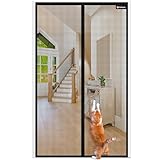 Flammhemmend Fliegengitter Balkontür Magnet,Glasfasermaterial,90x200cm Stärkere Magneten Fliegengitter Tür,Fliegengittertüren Ohne Bohren,Insektenschutzgitter Für Balkontür/Terrassentür,Schwarz