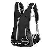 ONTYZZ Fahrrad Rucksack 15L Laufrucksack Wasserdicht Ski Rucksack Klein Frauen Männer Leichtrucksack Reflective Fahrradrucksack Ultraleicht Snowboardrucksack Schwarz