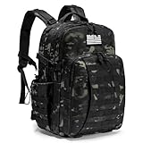 CVLIFE Militärischer taktischer Rucksack, 40L Armee-Rucksack für Damen und Herren, taktischer Jagdrucksack, 3 Tage Assault Pack Rucksack für Wandern, Reisen, Schwarz CP, Black CP