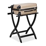 Relaxdays Kofferständer, klappbar, Gepäckständer mit Wandschutz, HxBxT: 75x60x41 cm, Kofferablage, Hotel, Holz, schwarz