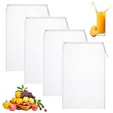 Giantree 8 Stück Passiertuch, 20 × 30 cm Nussmilchbeutel Wiederverwendbar, Feingewebt Passiertuch Nylon Filterbeutel Filtertuch mit Kordelzug Nut Milk Bag für Käse Fruchtsaft Kaffee Gemüsesaft
