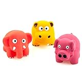 Chiwava 3 Stück 3.1 Zoll Squeak Latex Puppy Toy Schöne Stehende Tiere Setzt Pet Interactive Play für Kleine Hunde Farbe Sortiert