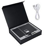 RASTKY Fingerabdruck-Schloss, A5-Leder-Notizbuch mit 16 GB USB-Laufwerk, Schwarzer PU-Leder-Tagebuchplaner für Geschäftsleute und Studenten