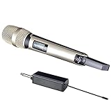 Mikrofone Drahtloses Karaoke-Mikrofon dynamisch UHF. Home Studio-Aufnahme für Computer-Audio-Profi DJ. Sprecher-Konferenz-Handmikrofon mit Empfänger karaoke mikrofon (Color : Gold)
