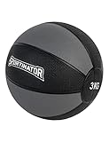 SPORTINATOR® Training Medizinball in grau/schwarz, mit Gewichtsangabe auf dem Ball, ideal für das Kraft- und Konditionstraining. Größe 1 bis 10, Gewicht von 1 kg bis 10 kg (3)