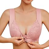 Rrongwn Haltungskorrektur BH Vorderverschluss Rückenstütze BH Push Up Seamless V-Ausschnitt Wireless Sexy Nicht Abfärbender Tank-Top-BH Weich Sport-BHS Spitzen Bra