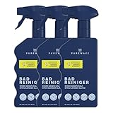 PUREWAVE Badreiniger Ginger Rosemary – natürlicher Badreiniger, vegan, effektiv gegen Kalk und Seifenreste, frischer Duft nach Ingwer und Rosmarin, 500 ml (3 Pack)