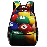 SKTNBM Rucksack für Herren und Damen, farbiger Billarddruck, stilvolle Rucksäcke, Business-Reiserucksack, Unisex, multifunktionaler Rucksack, Schwarz, Einheitsgröße, Rucksack, Rucksäcke