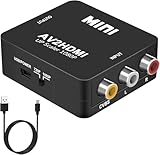 DigitConvert RCA zu HDMI Adapter, AV zu HDMI Konverter, 1080P Mini RCA Composite CVBS Audio Video Konverter Unterstützt PAL/NTSC Kompatibel mit PC/Laptop/PS4/TV/STB/VHS/VCR/Blue-Ray