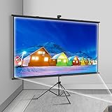 Tragbare Projektionsleinwand mit Ständer, 4:3/16:9 4K-Projektionsfilmleinwand mit Tragetasche, mattweiß, tragbare Stativ-Projektionsleinwand für | Schule | Theater | Kino | Zuhause (16:9 60