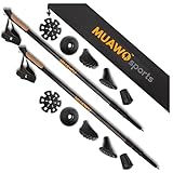 Muawo Premium Nordic Walking Stöcke | ultraleichte 190g, verstellbar, 64-135cm Teleskopstange, 100% Carbon | Trekkingstöcke, Wanderstöcke, Walkingsticks für Damen & Herren