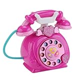 Pretend Phone, Seiltelefon, Landline Dial Phone, Rotary Phone Toy, Simulated Phone Ring, Musi Lanyard Telefon Landline Dial Phone, Telefon Model Simulated Desk Phone for Birthday Christmas
