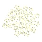 NAMOARLY 100 Stück Büroklammern bunt Drahtklammern Größe Mini Sterne sortiert papierklemmen dekorationsclips dekoklammern Dekorative Clips Büroklammern fürs Büro Handwerkszeug Metall Golden