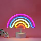 Legami - Led Neon Effekt Lampe, It's a Sign, H 19 cm, Regenbogen Motiv, Duale Stromversorgung, USB Kabel (Enthalten) Oder Batterien (Nicht Enthalten), Tischlampe, Mehrfarbiges Licht