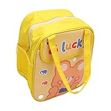 Zerodis Kawaii Handle Design Isolierte Lunchbeutel für Mädchen Aluminium Folie Süße Lunchbeutel für Büroschule, Heat Preservation Kawaii Lunchbox für Sonntags -Picknick, Puproduktgröße (gelber Bär)