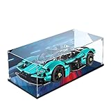 Acryl Vitrine für Lego 42208 Rennwagen Bauset, Staubdichte Displaybox, Transparente Box, Displaybox Kompatibel mit Lego 42208 (nur Hülle, Kein Modell) (Hintergrund Schwarz Basis)
