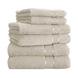Mixibaby Handtuch 6er Set 2X Duschtuch 2X Handtuch 2X Gästetuch 100% Baumwolle Frottee, Farbe:Beige