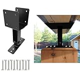 Dacherhöhungshalterungs-Set für Pation Pergola, verstellbarer Winkel, Holzpfostenhalterungen für 4 x 4, 4 x 6 Holz, schwarz, strapazierfähig, Dachpergola, Pavillon, Terrassenabdeckung mit Beschlägen,