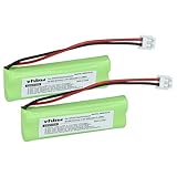 vhbw 2X NI-MH Akku 500mAh (2.4V) kompatibel mit Festnetz Telefon Medion MD83242, MD83282 ersetzt VT50AAAALH2BMJZ, GP1010, GPHC05RN01.