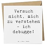 Mr. & Mrs. Panda Deluxe Karte Spruch Softwareentwickler Debugging - Geschenk, Technik, Programmierung, Geburtstagskarte, Einladungskarte, IT-Berufe,