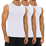 FALARY Unterhemd Herren Weiß 3er Pack Tank Top Hochwertige gekämmte Baumwolle Athletic S