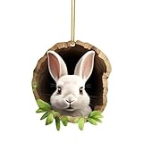 cfpqv Anhänger Osterhase Ornamente Ostergeschenk Osteranhänger zum Aufhängen 2D-Acryl-Hängedekoration Osteranhänger Osterhase Osterdekoration Osterdekoration für EAS Propagation Station (A, One Size)