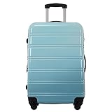 Handgepäck Hartschalenkoffer aus ABS, 4 Rollen, mit Zahlenschloss, 41,5 * 27,5 * 59 cm, Stabiler Kabinentrolley, Blau